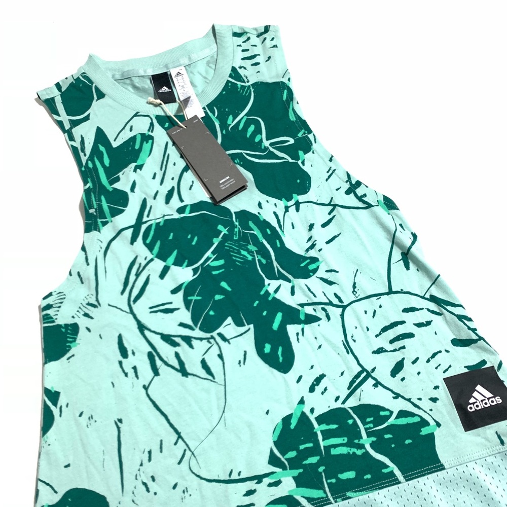 ADIDDAS FLORAL MINT GREEN TANK